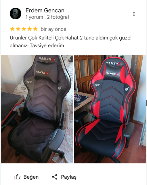 GamerX Yüksek Performanslı Oyuncu Koltuğu 3