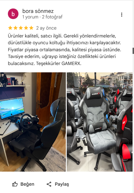 GamerX Yüksek Performanslı Oyuncu Koltuğu 3