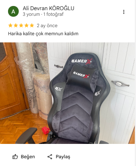 GamerX Yüksek Performanslı Oyuncu Koltuğu 3