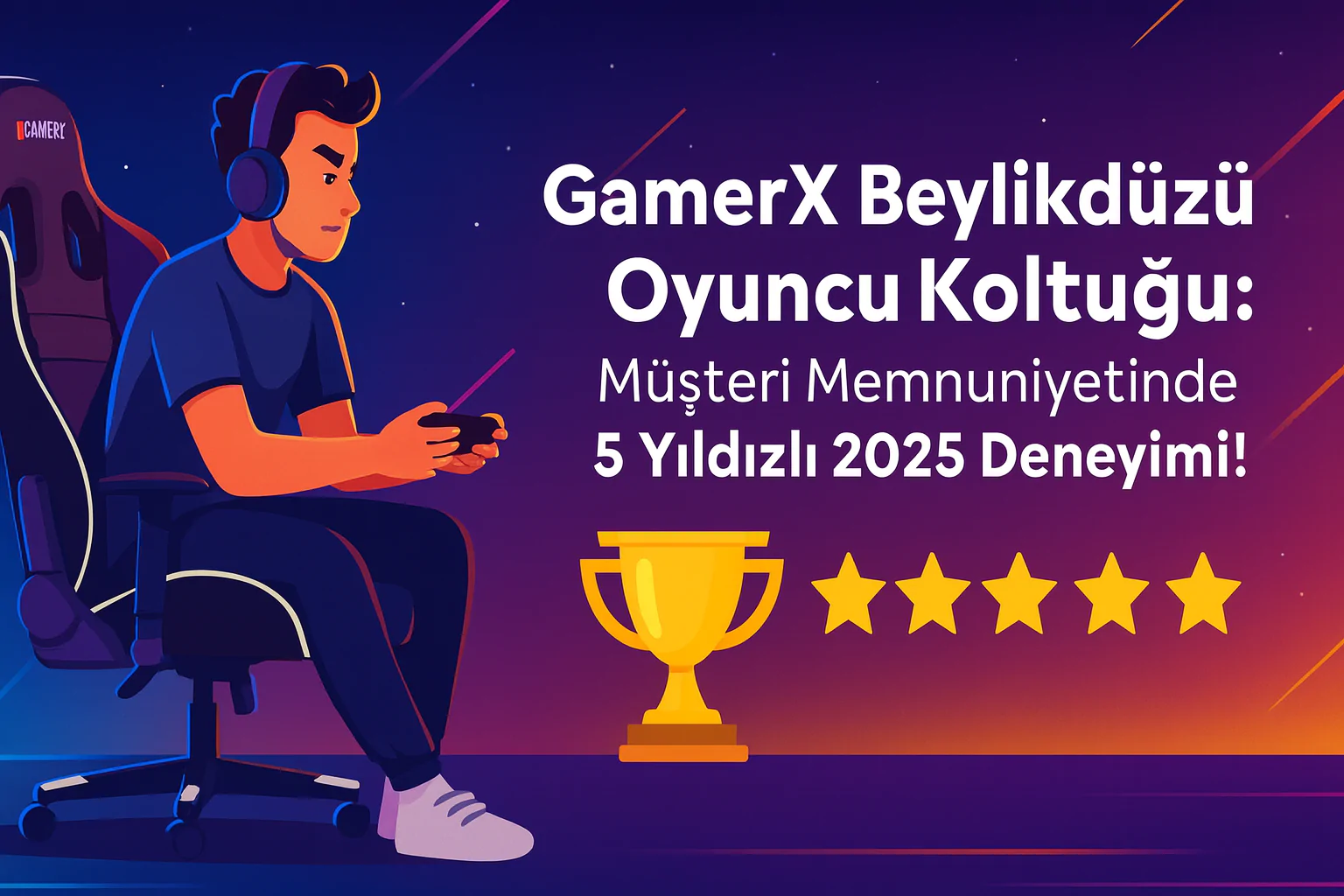 🏆 GamerX Beylikdüzü Oyuncu Koltuğu: Müşteri Memnuniyetinde 5 Yıldızlı 2025 Deneyimi!